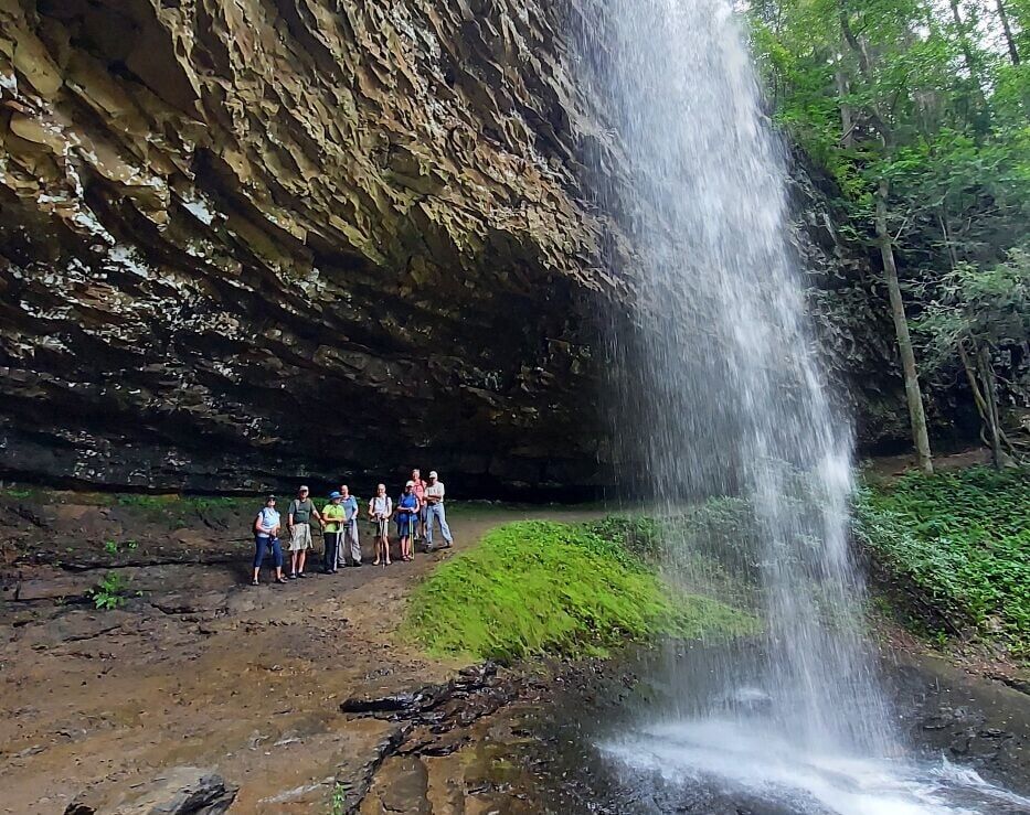Plateau Chapter hikers heading to Piney Falls, Colditz Cove in July